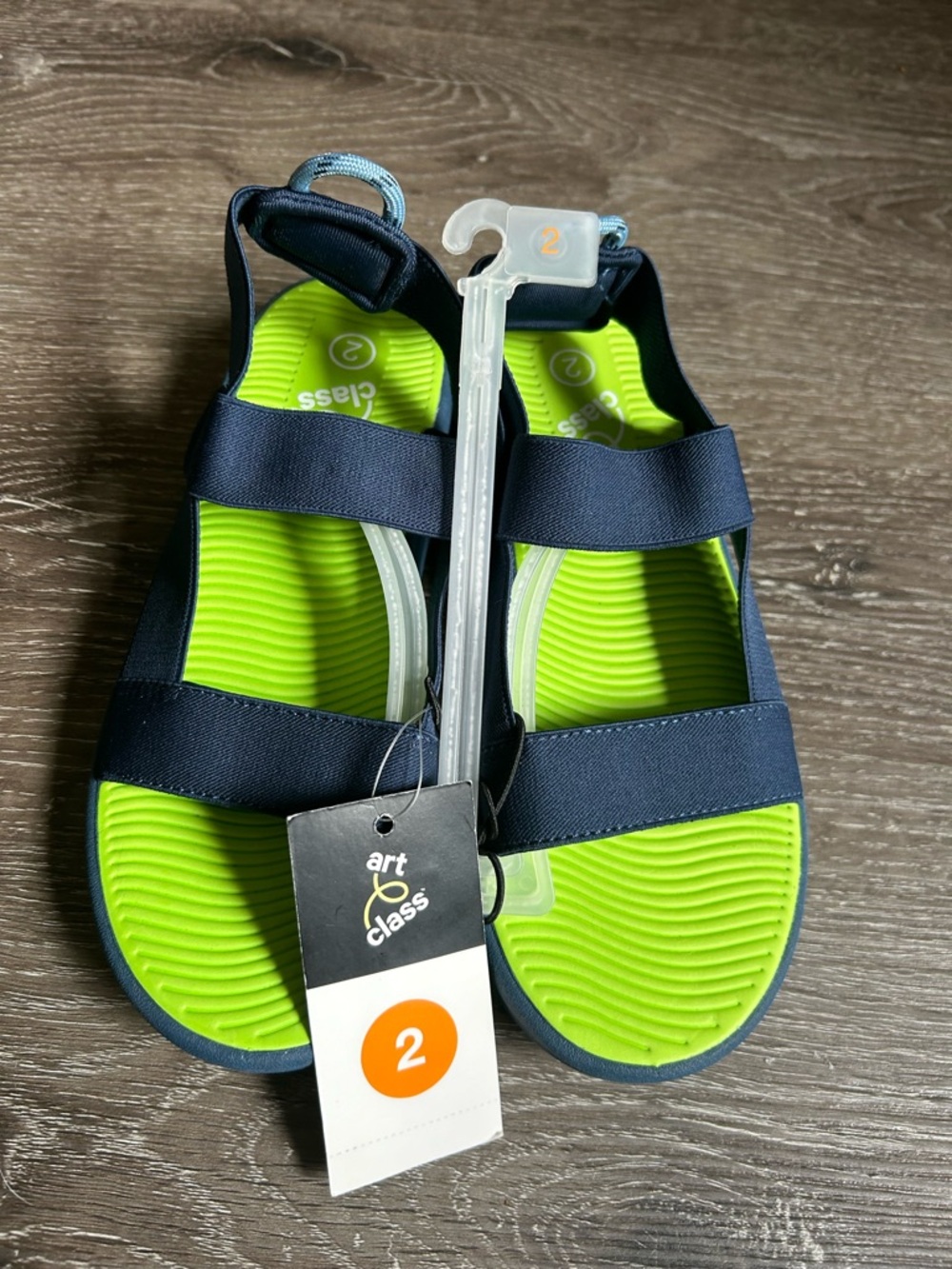 NWT Kids Size 2 Art Class Green and Blue Sandals